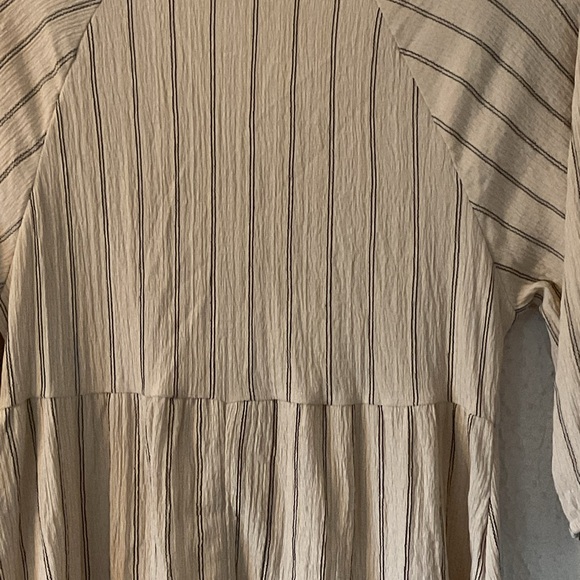 Primark Cream V-Neck Striped Boho Dress - Picture 4 of 5